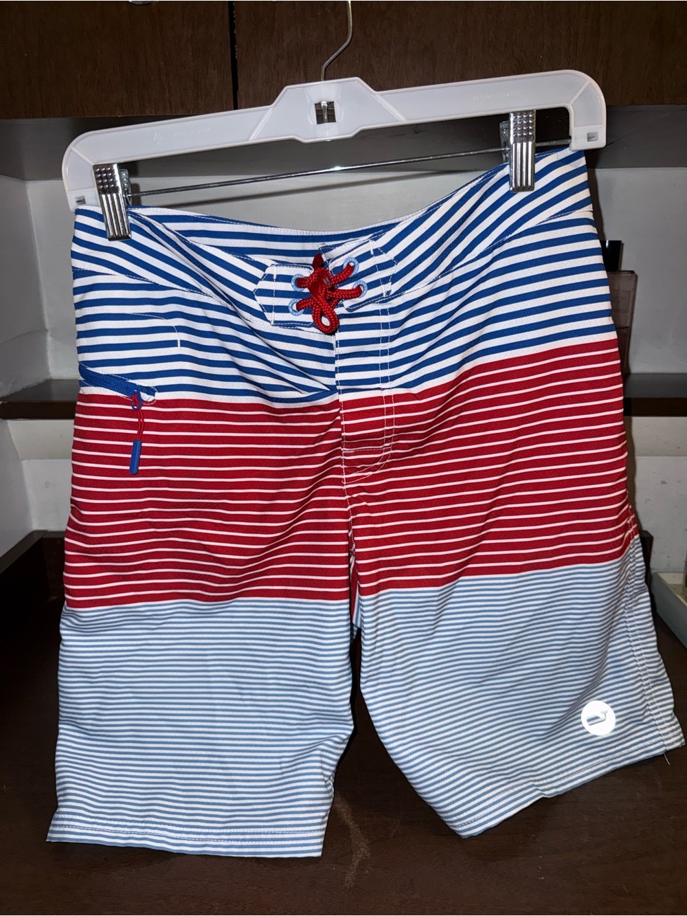 Vineyard Vines Red, White & Blue Striped Men’s Swim Trunks